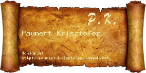 Paunert Krisztofer névjegykártya